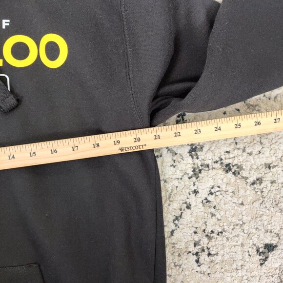 University of Waterloo Hoodie Black Size Large Cotton Casual Gorpcore - Picture 6 of 7